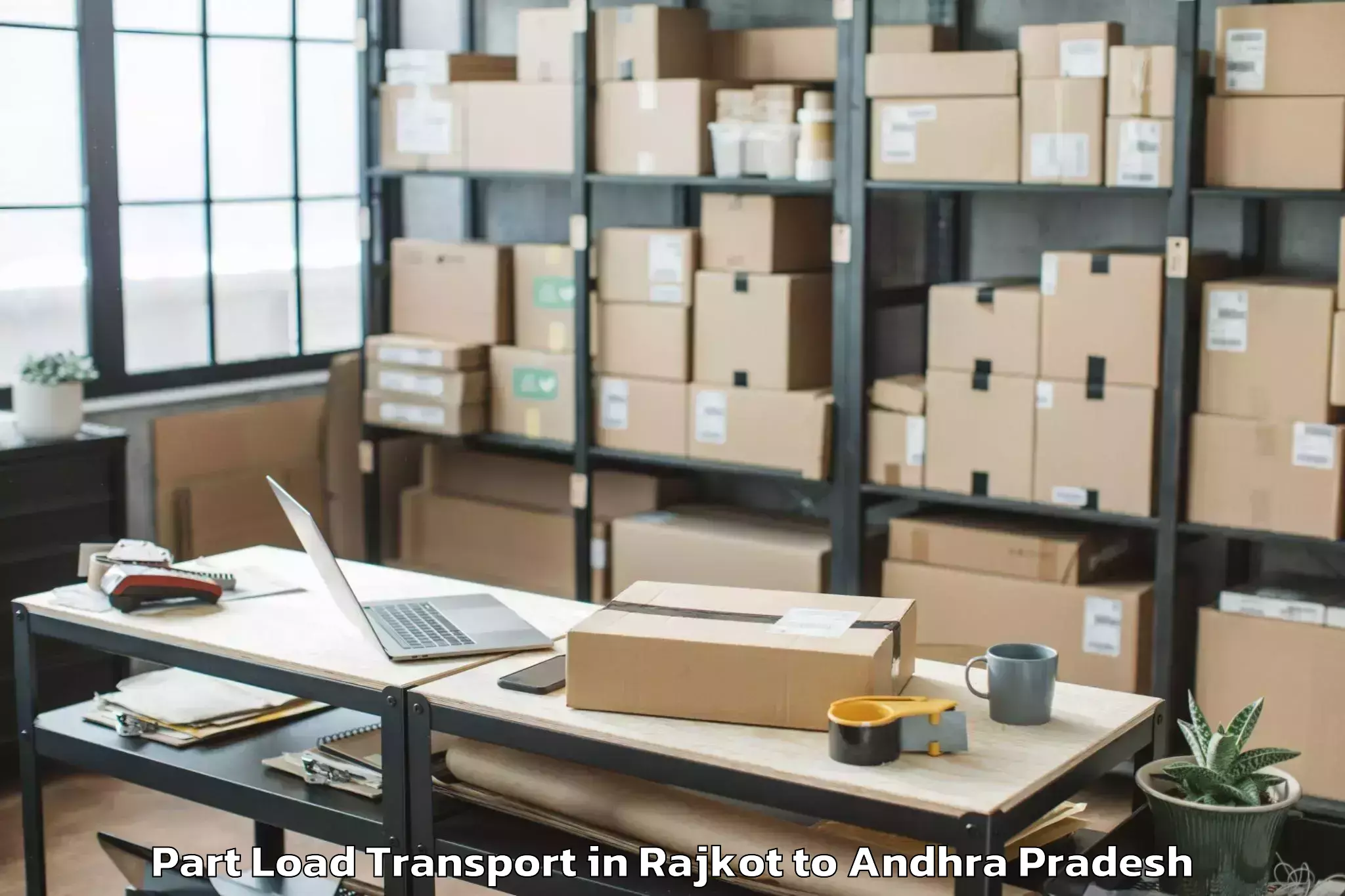 Affordable Rajkot to Koyyalagudem Part Load Transport